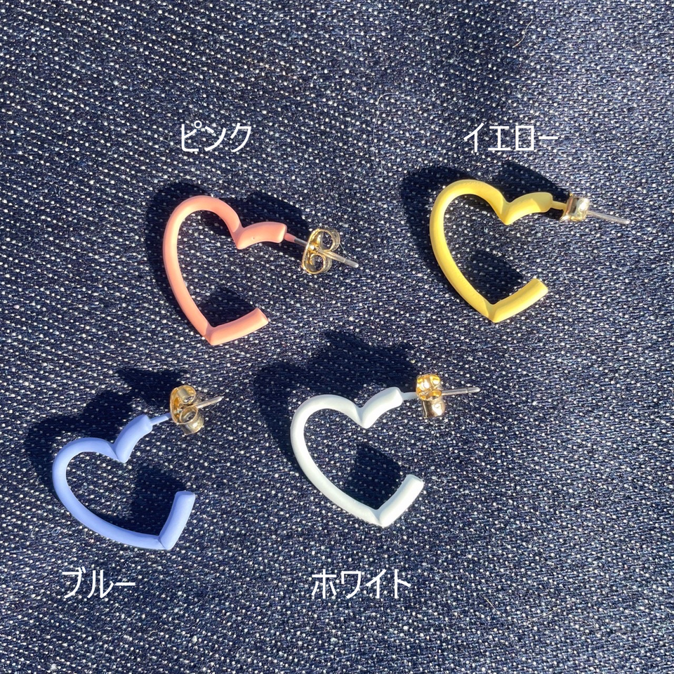 mp マットハートフープピアス